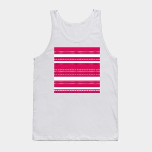 Pink and White striped pattern Tank Top